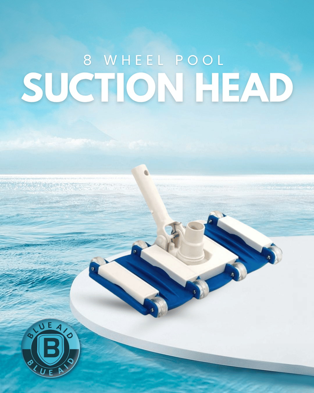 8 wheel pool suction head